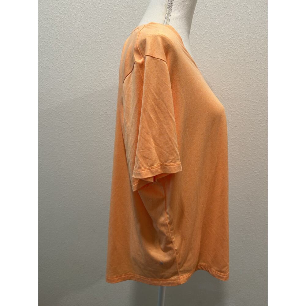ID Ideology Women's Plus Size Curved-Hem V-Neck To Melon Sorbet Choose Your Size - Picture 3 of 6